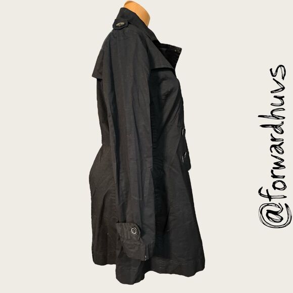 Candies Black Dress Coat -NO Belt - Approximate Size 10 - Measurements - Picture 4 of 9